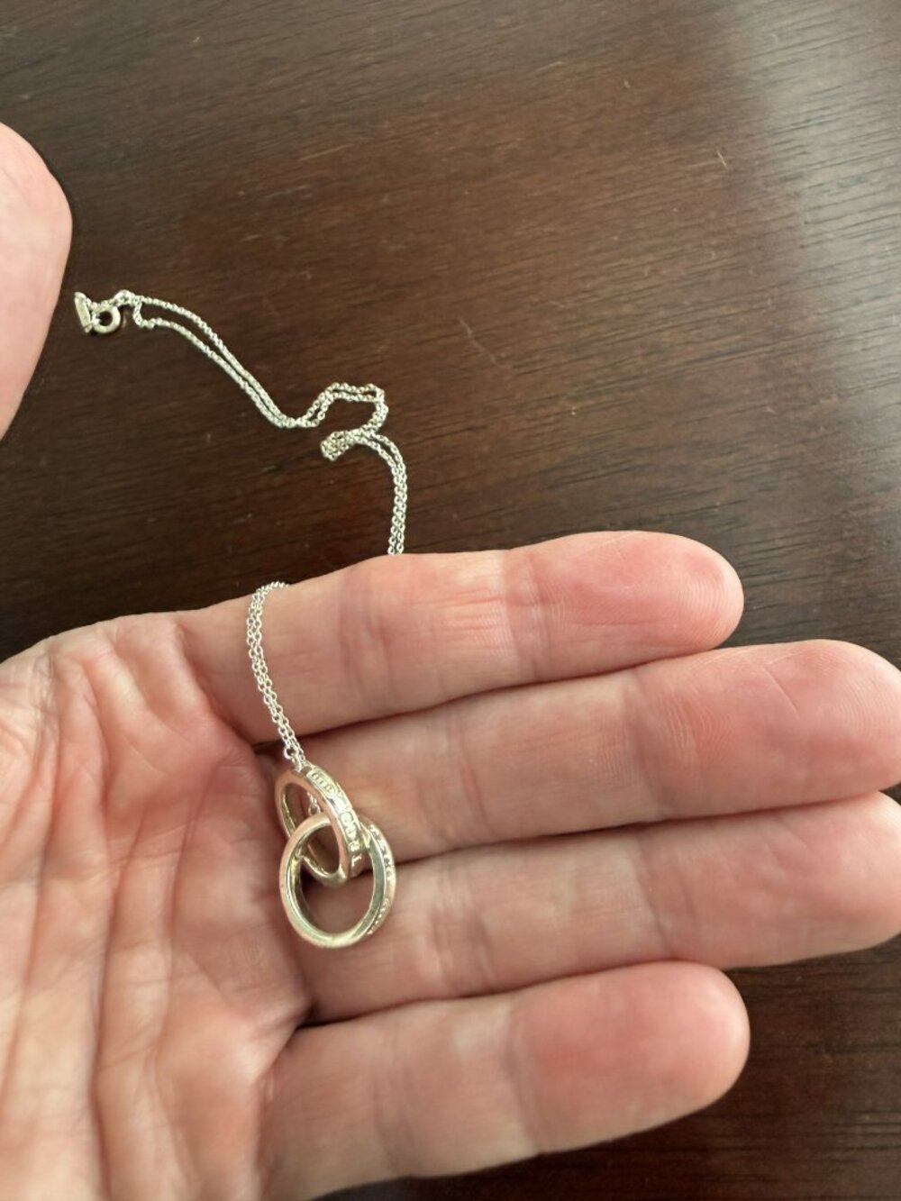 Tiffany & Co. Interlocking Circles Pendant, in silver NWOT - Picture 5 of 5